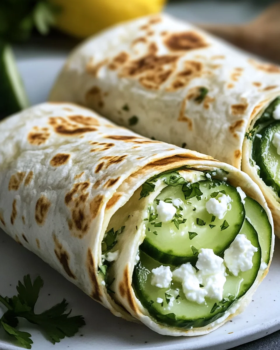 Crispy Cucumber Feta Wraps