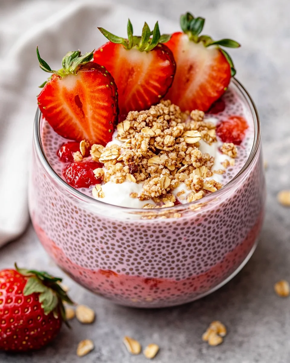Strawberry Crumble Chia Pudding