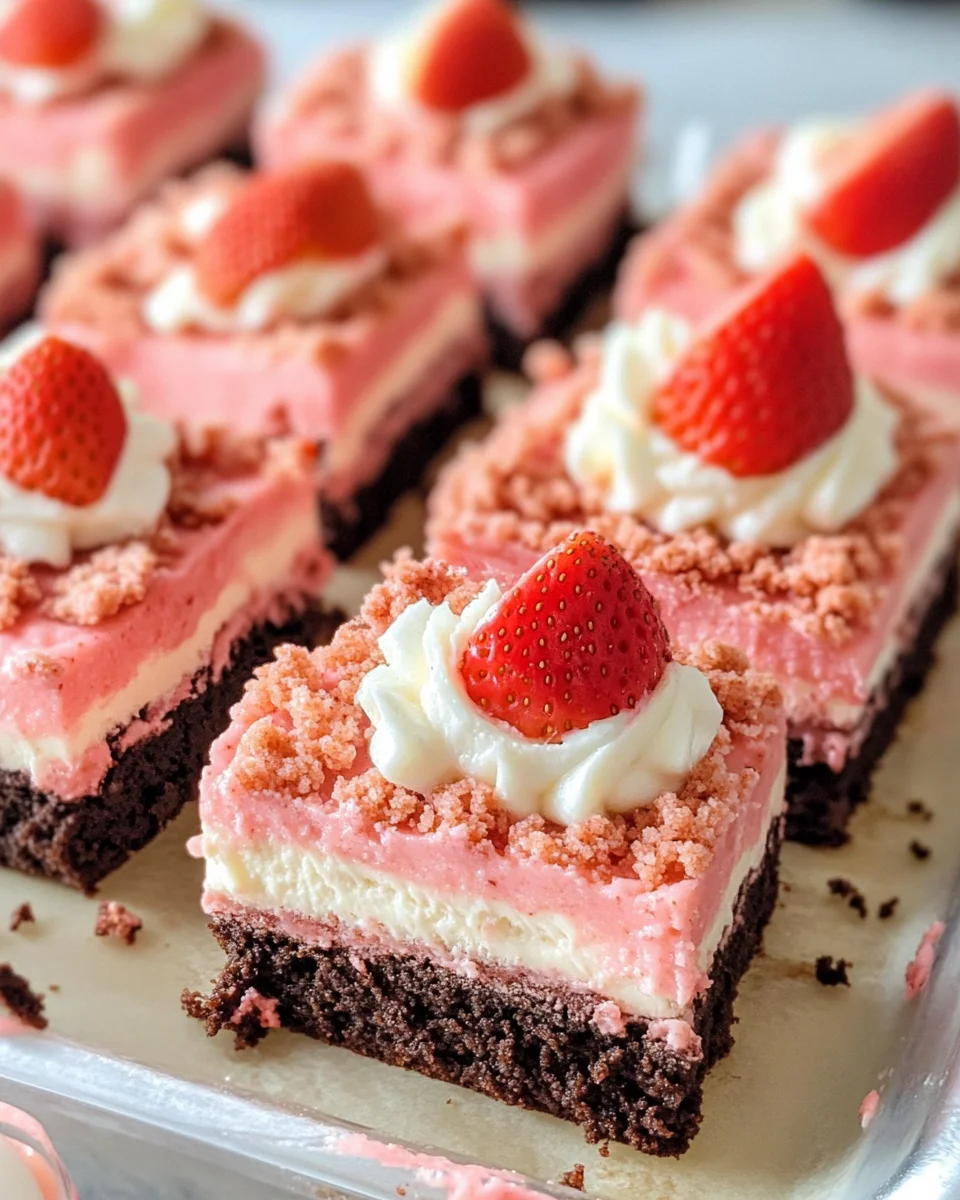 Strawberry Shortcake Brownies