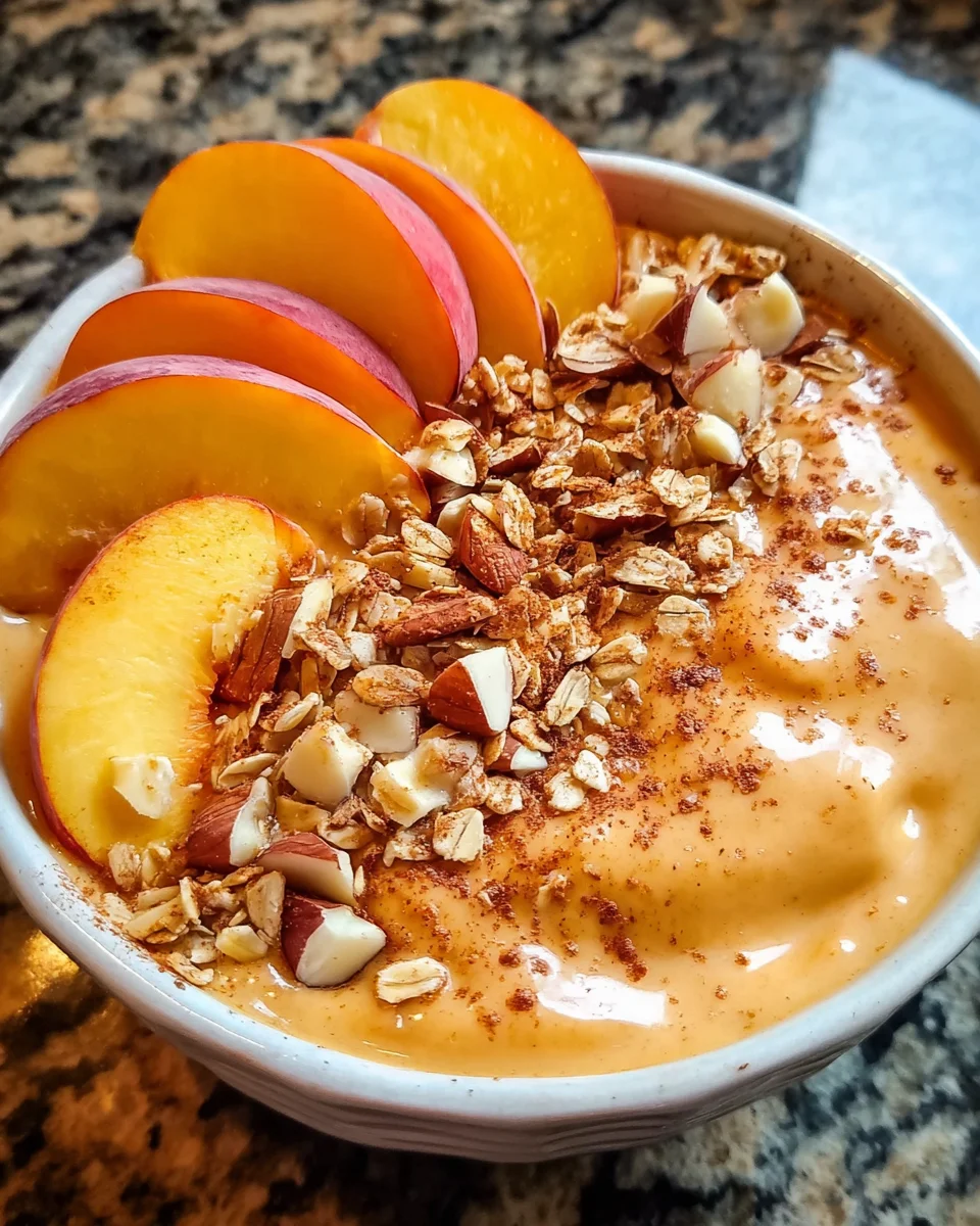 Peach Cobbler Smoothie Bowl