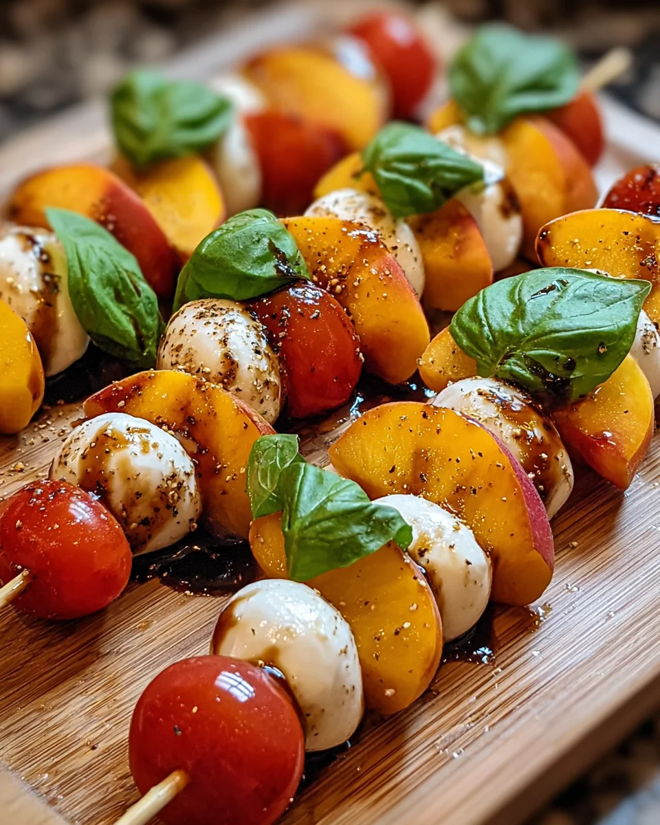 Peach Caprese Skewers