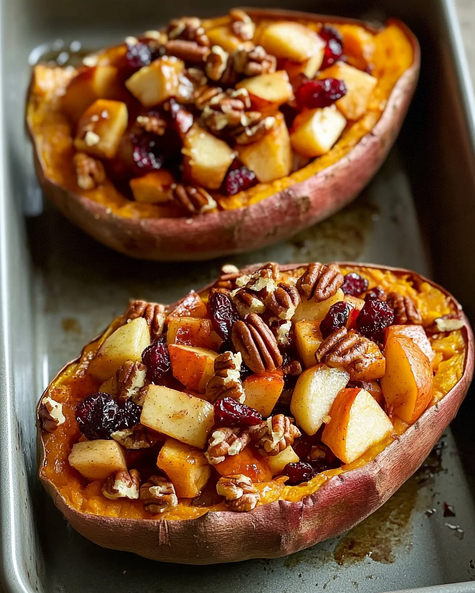 Cranberry Apple Twice-Baked Sweet Potatoes