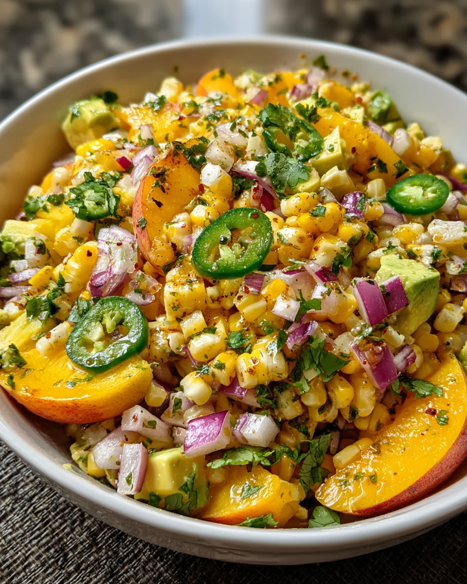Sweet Corn Salad Peaches
