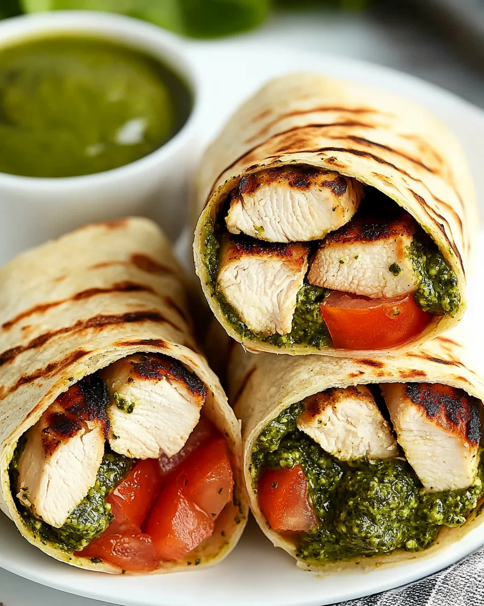 Bruschetta Chicken Pesto Wraps