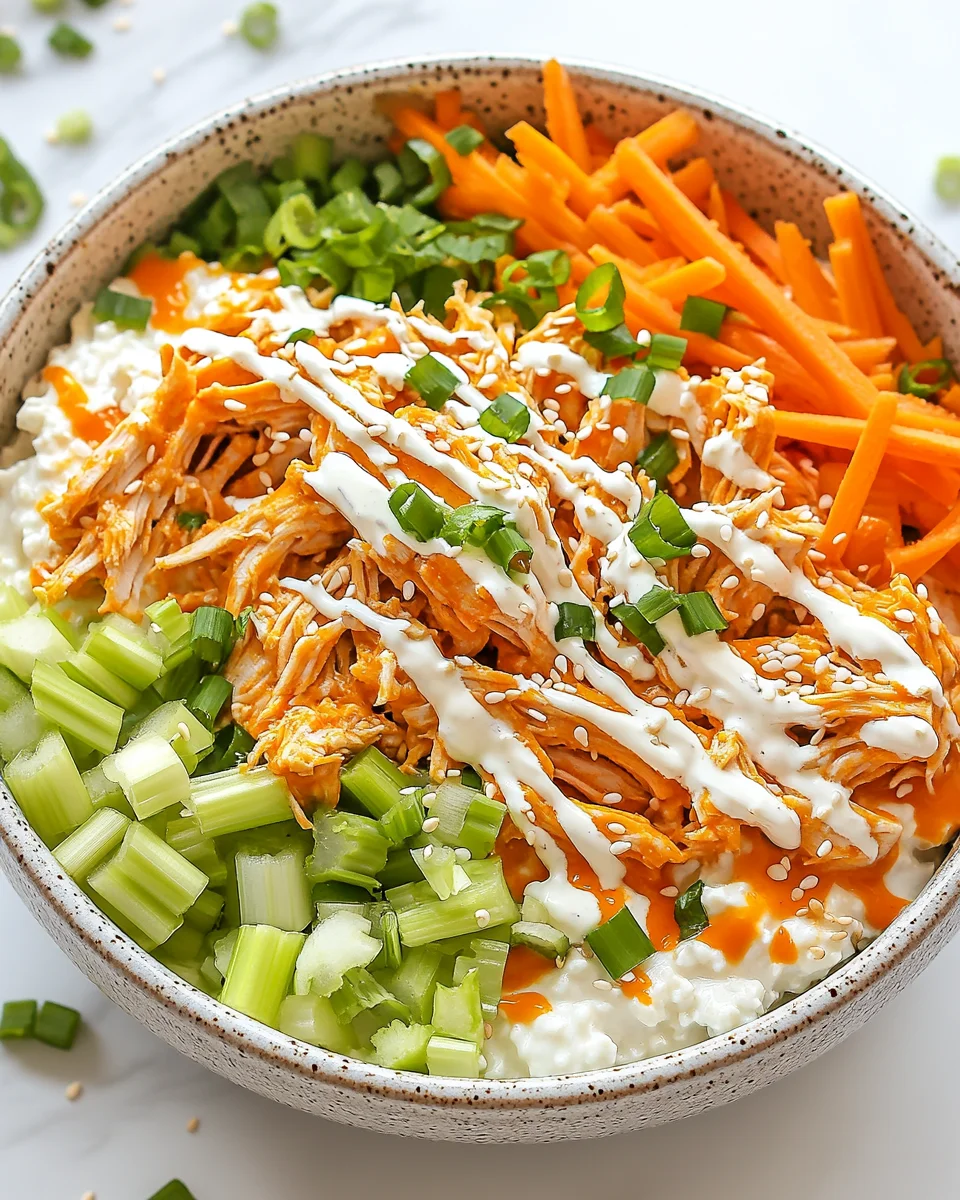 Buffalo Chicken Cottage Cheese Bowl