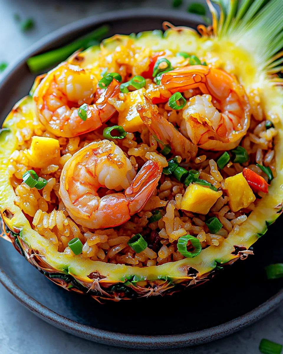 Pineapple Teriyaki Shrimp Fried Rice Boats