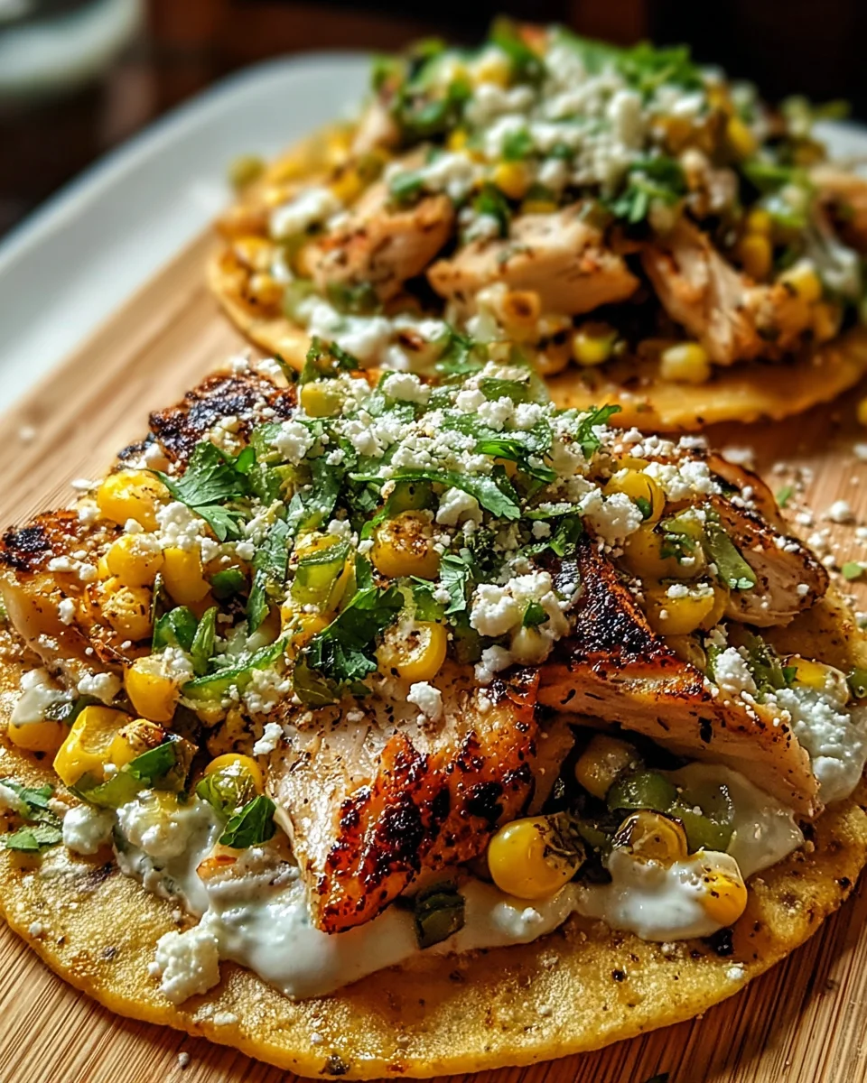 Street Corn Chicken Tostadas