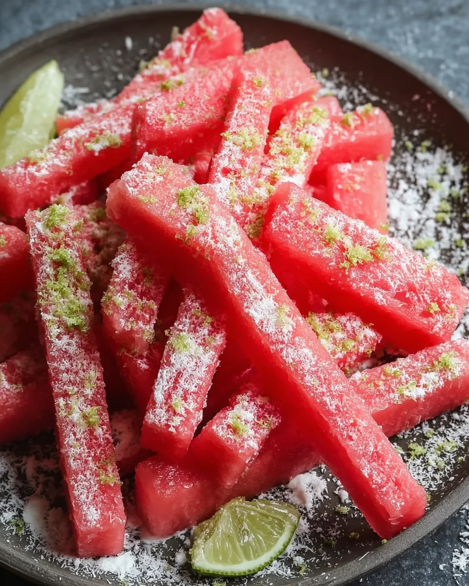 Watermelon Fries with Coconut Lime Dip