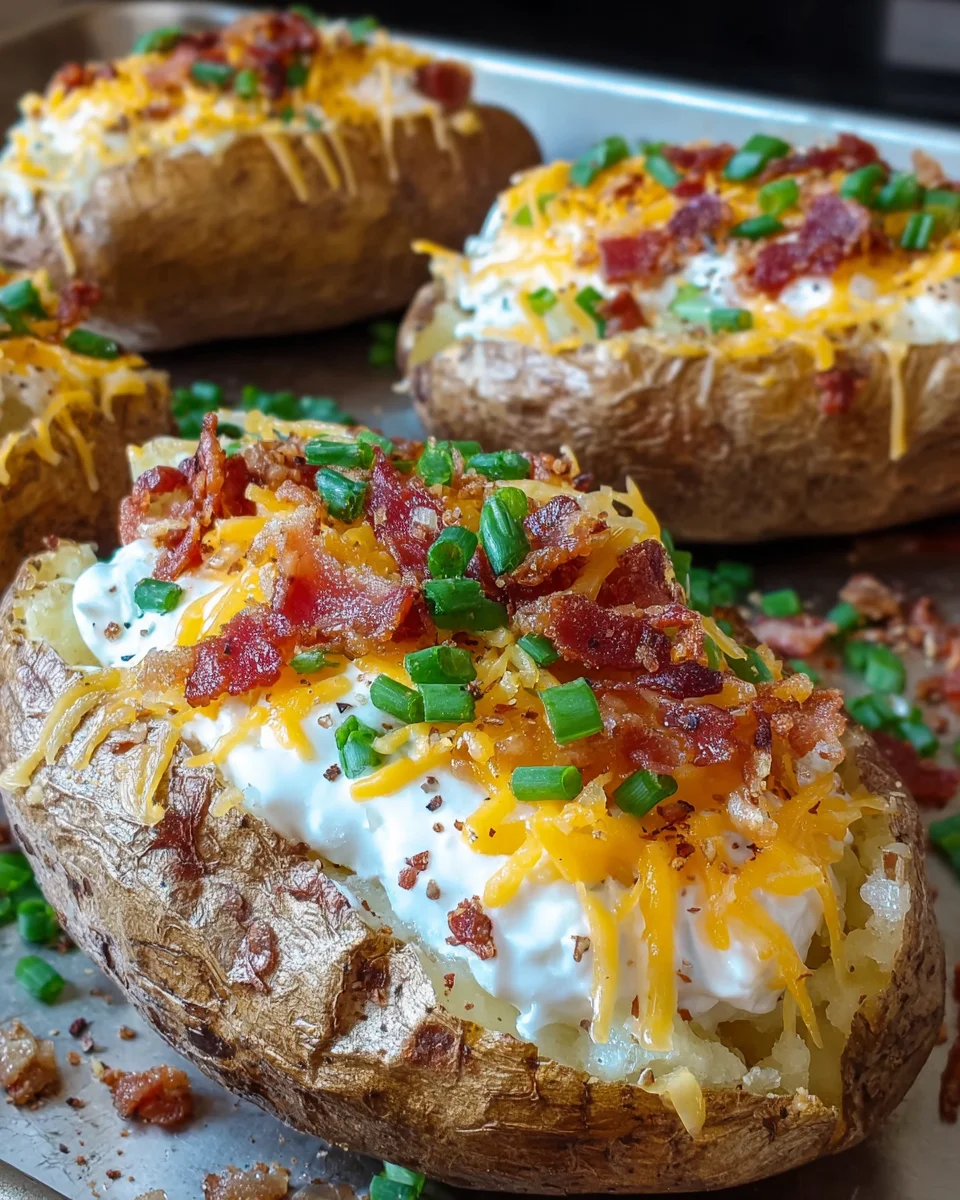 Loaded Baked Potatoes Bacon Cheddar