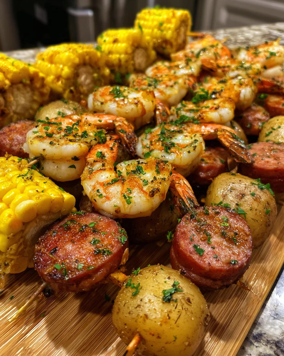 Grilled Seafood Boil Skewers