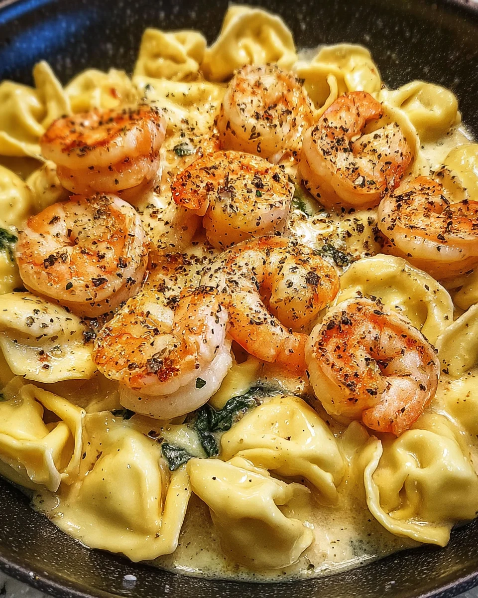 Shrimp Tortellini with Garlic Sauce
