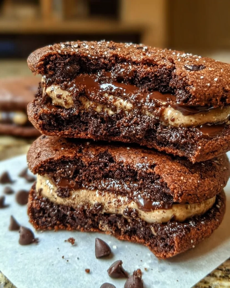Brownie cookie dough sandwich cookies