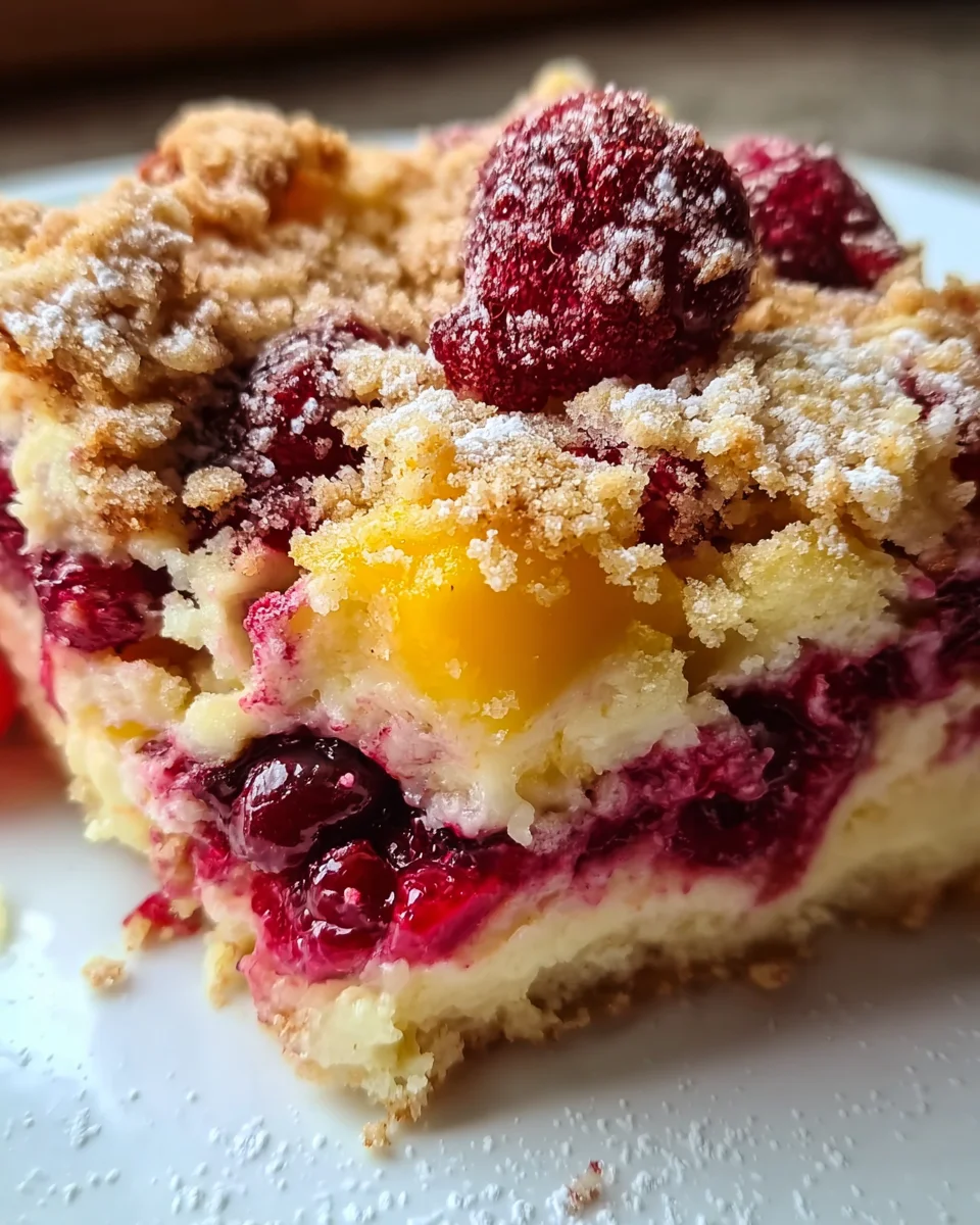 Buttermilk Mango-Berry Crumb Cake