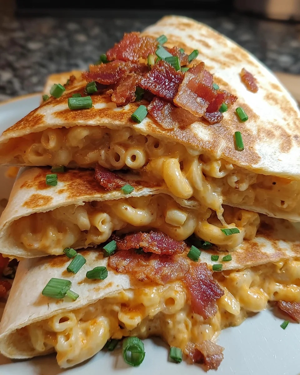 Bacon Ranch Mac Cheese Quesadilla