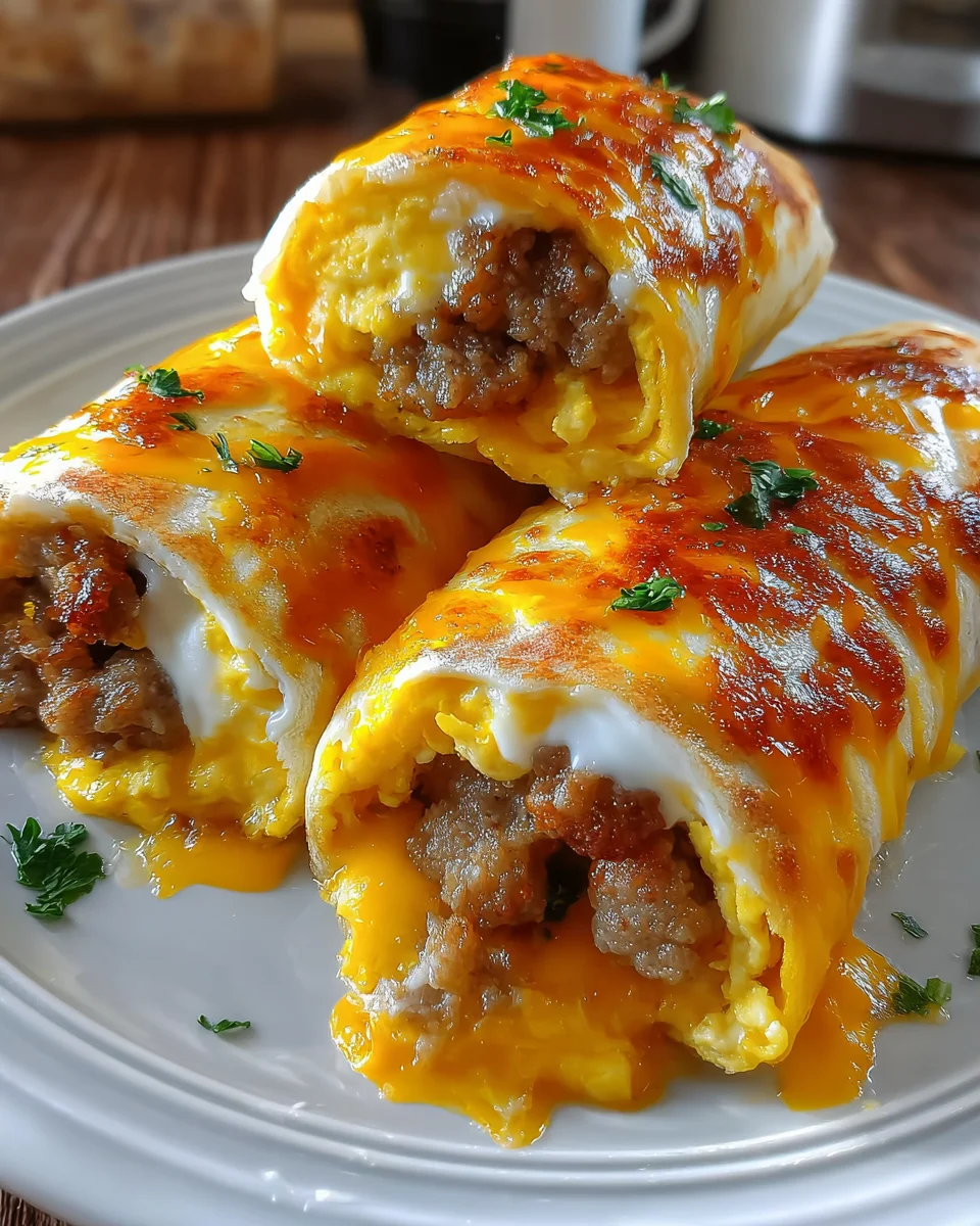 Sausage Egg Cheddar Roll-Ups