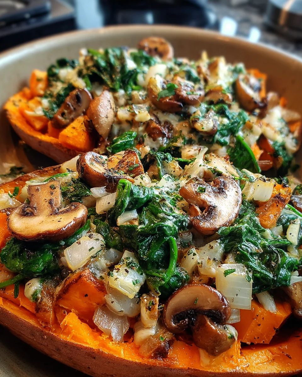 Sweet Potato Heaven Creamy Mushroom & Spinach Delight