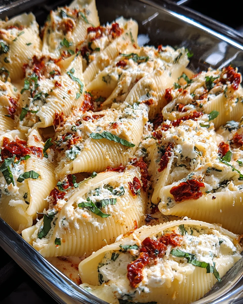 Creamy Sun-Dried Tomato and Ricotta Stuffed Shells