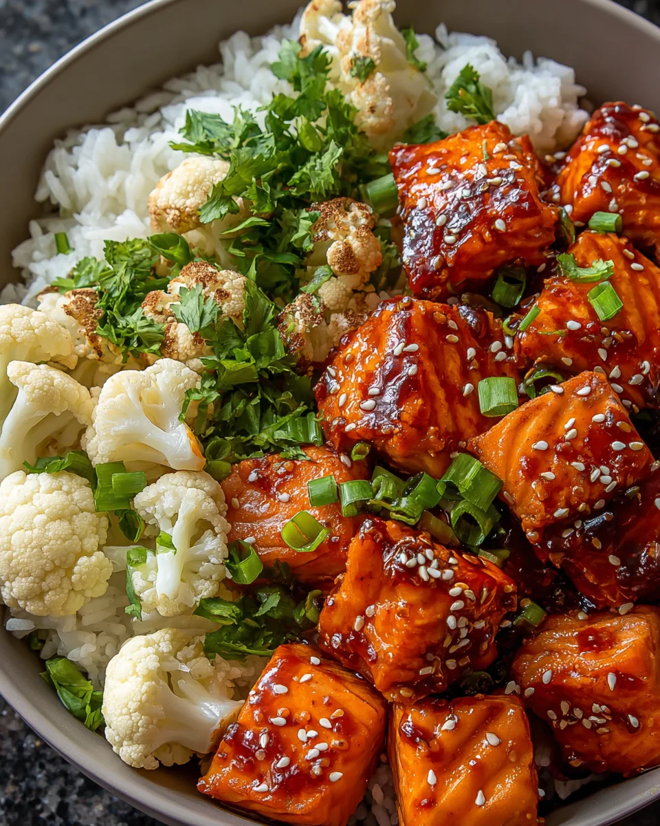 Sriracha Honey Salmon Bowls
