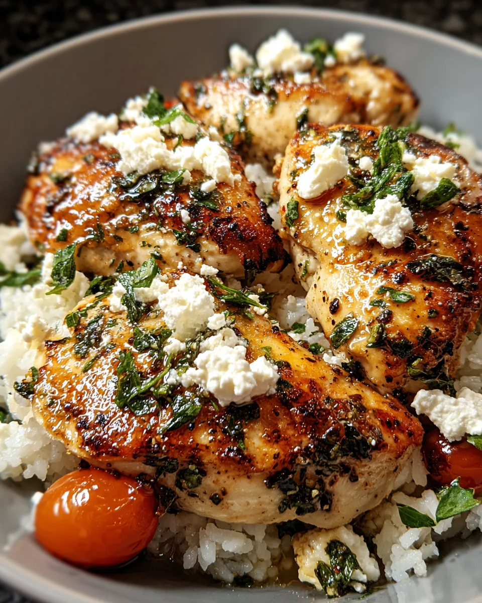 Baked Chicken with Crispy Feta & Vinaigrette