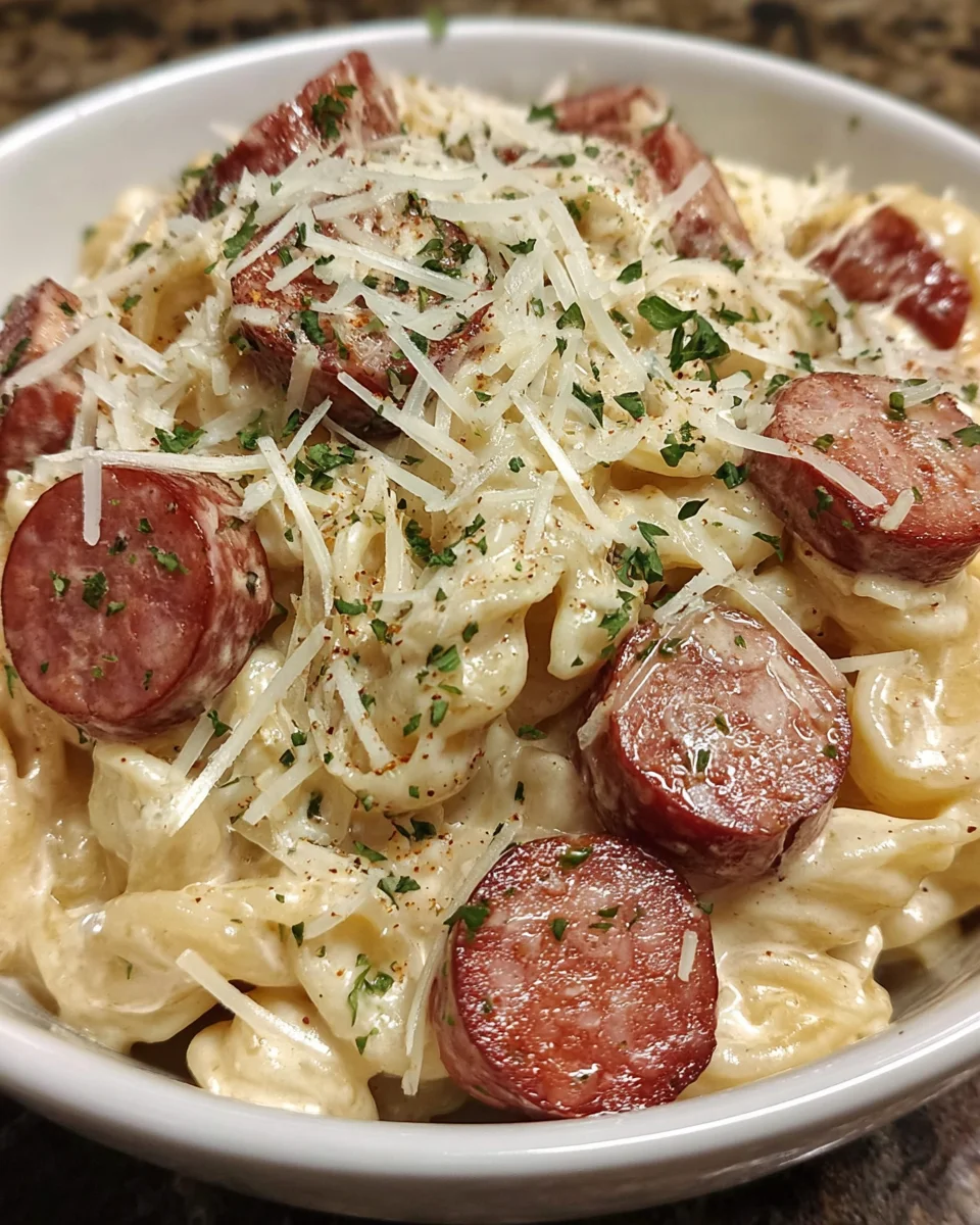 Smoked Sausage Alfredo Pasta