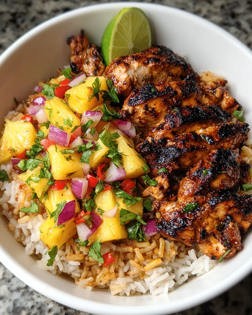 Jerk Chicken Bowl with Pineapple Salsa