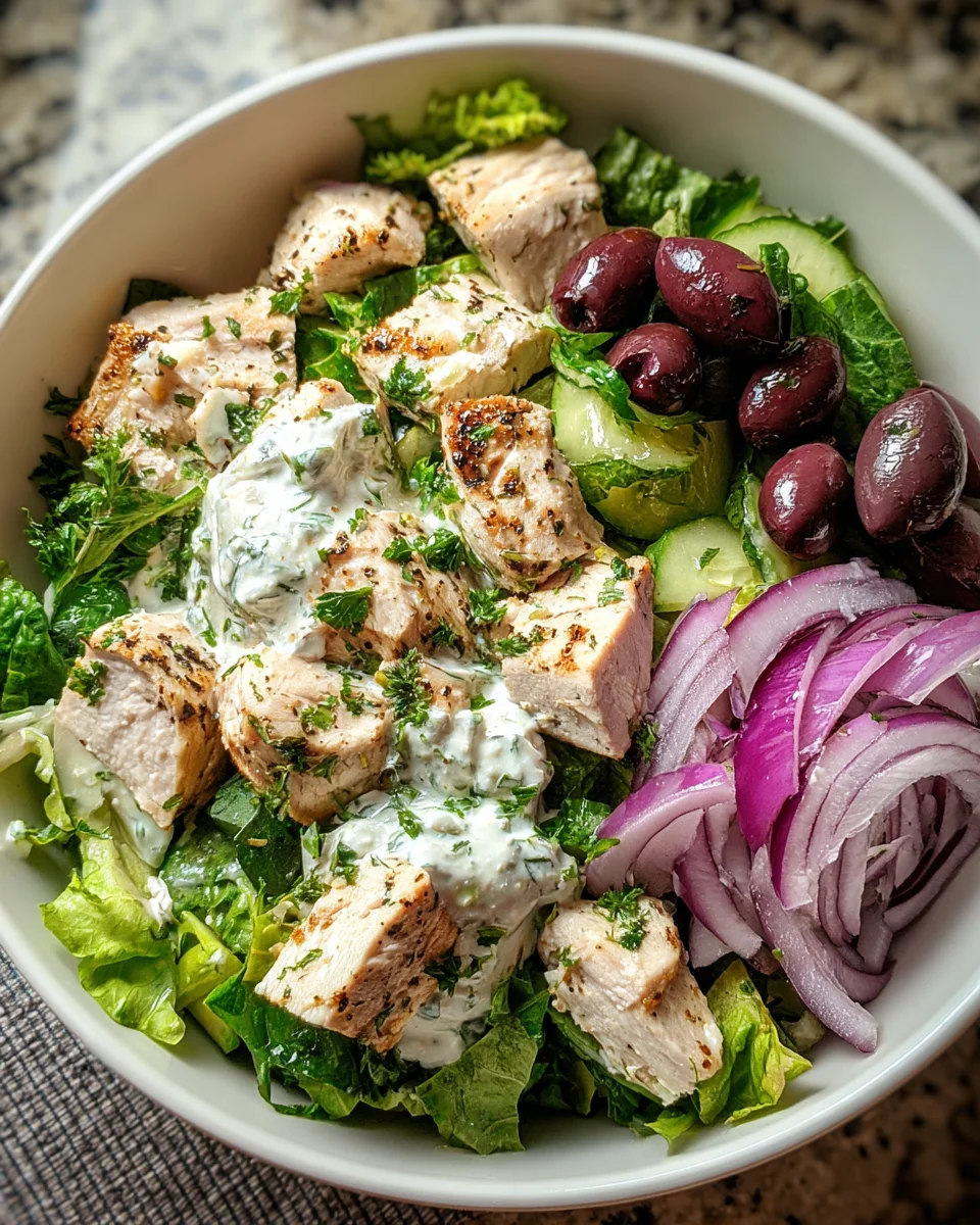 Greek Tzatziki Chicken Salad Bowl