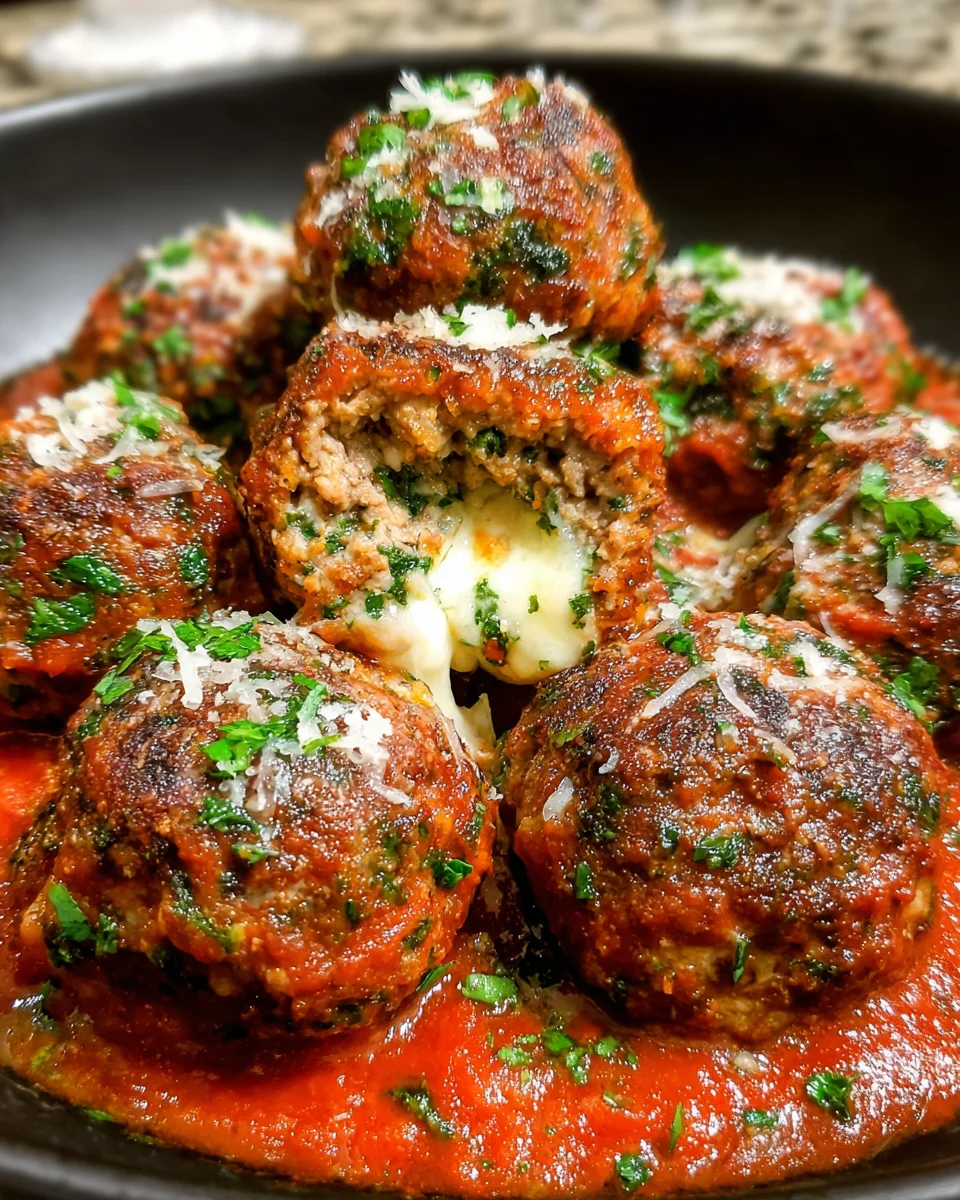 Mozzarella Stuffed Meatballs