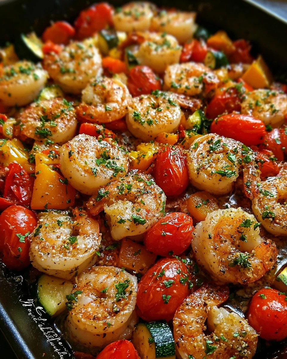 One-Pan 20-Minute Garlic Parmesan Shrimp & Veggies