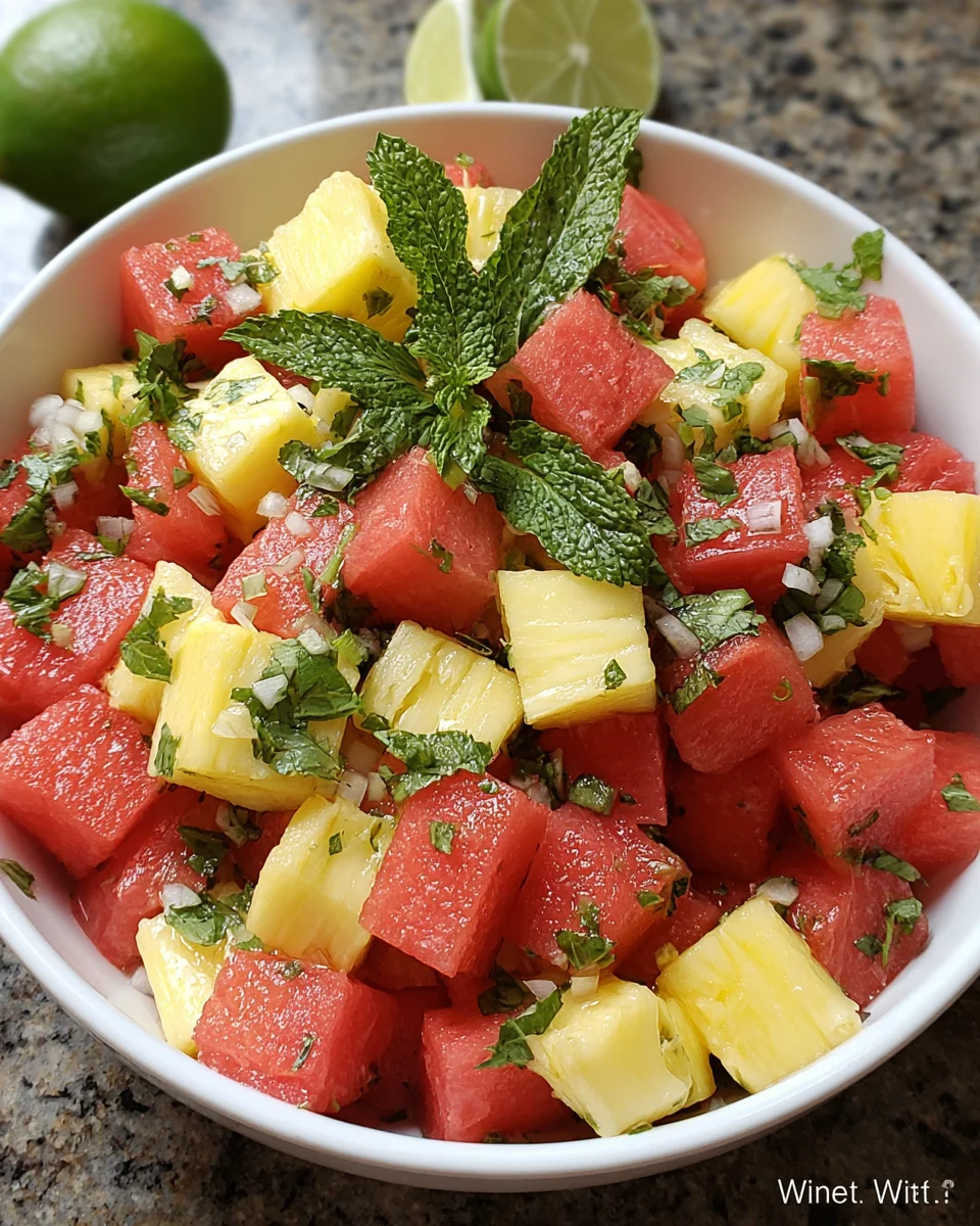 Watermelon Pineapple Salad