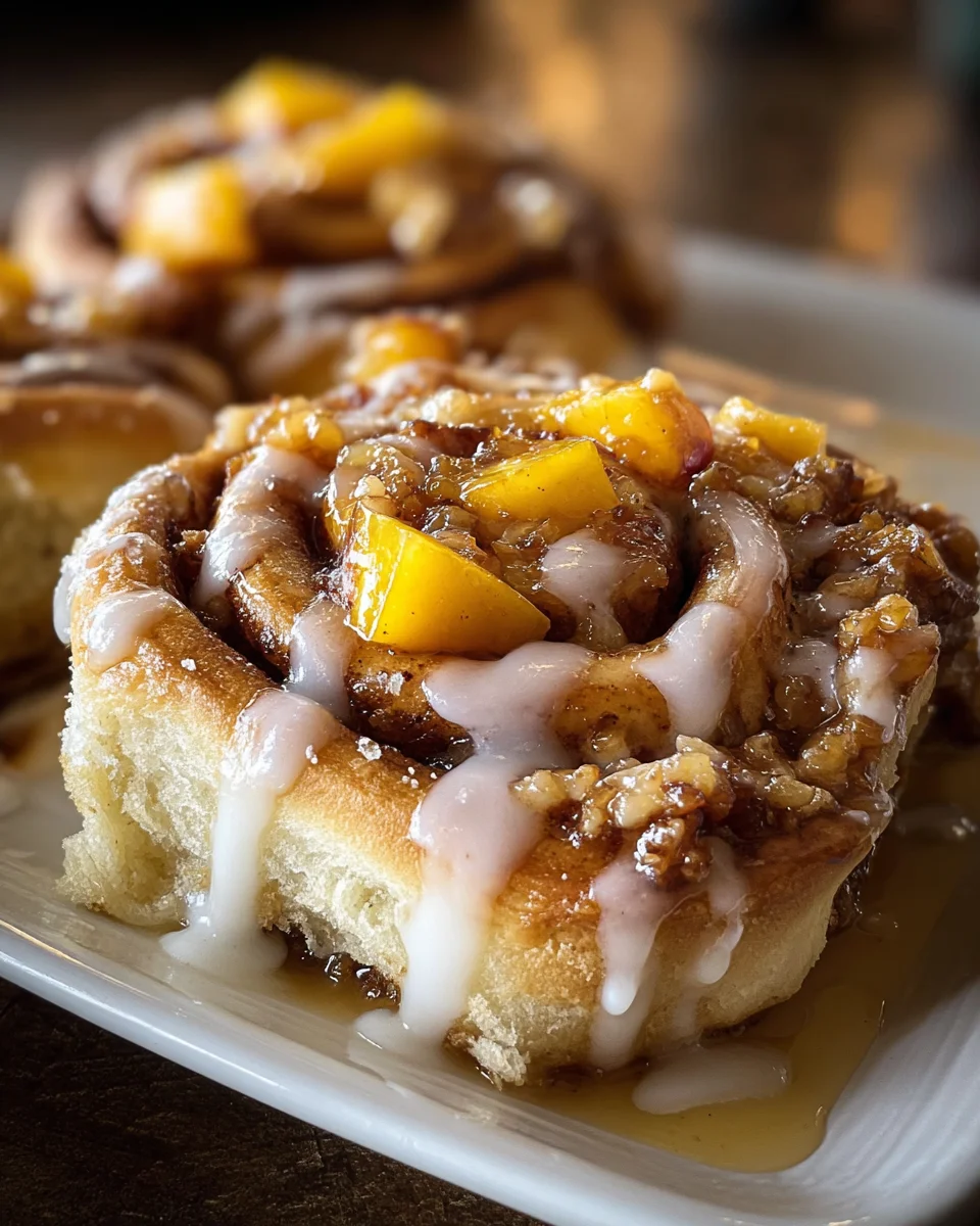 Peach Cobbler Cinnamon Rolls Are a Delicious Delight!