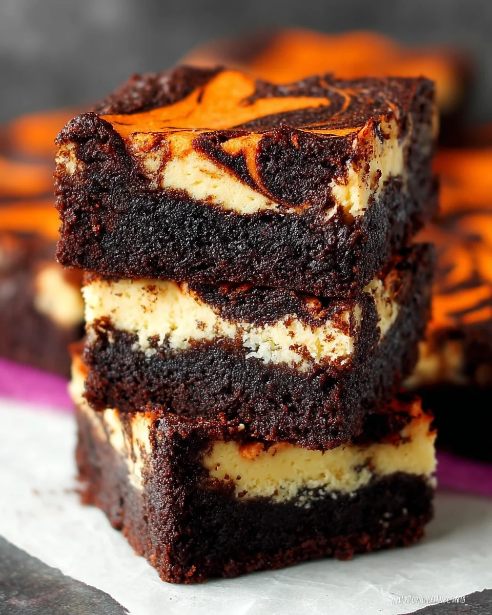 Halloween Swirl Cream Cheese Brownies