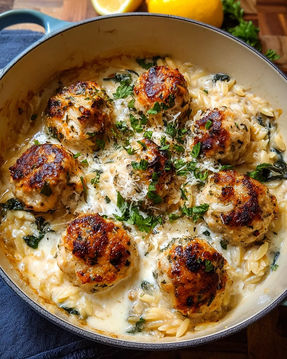 Baked Lemon Rosemary Chicken Meatballs