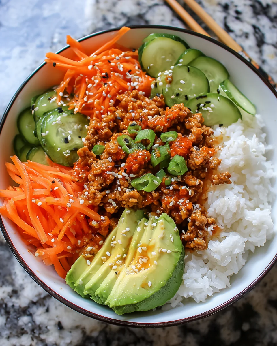 Spicy Ground Turkey Sushi Bowl