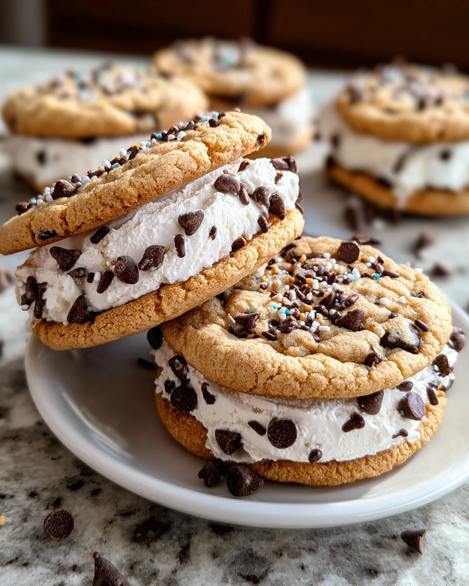 Chocolate Chip Cookie Ice Cream Sandwiches