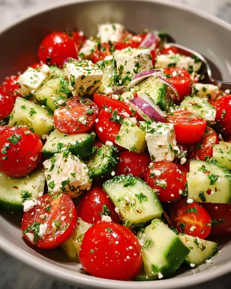 Greek Cucumber Tomato Feta Salad