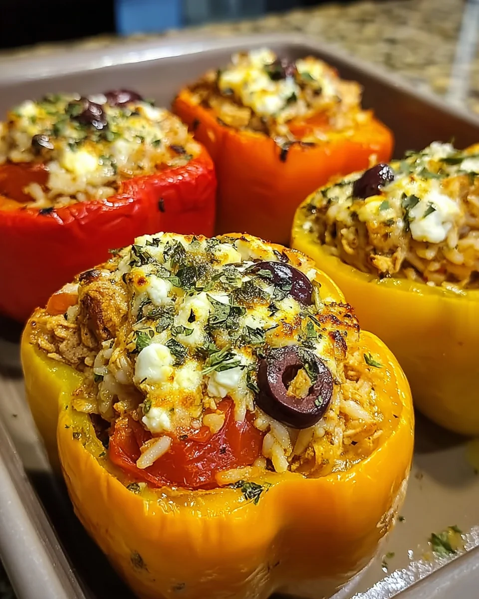 Greek Chicken Stuffed Peppers
