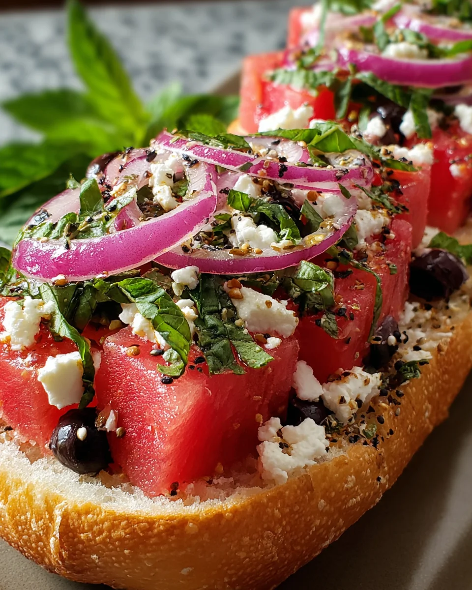Watermelon Feta Olive Sandwich