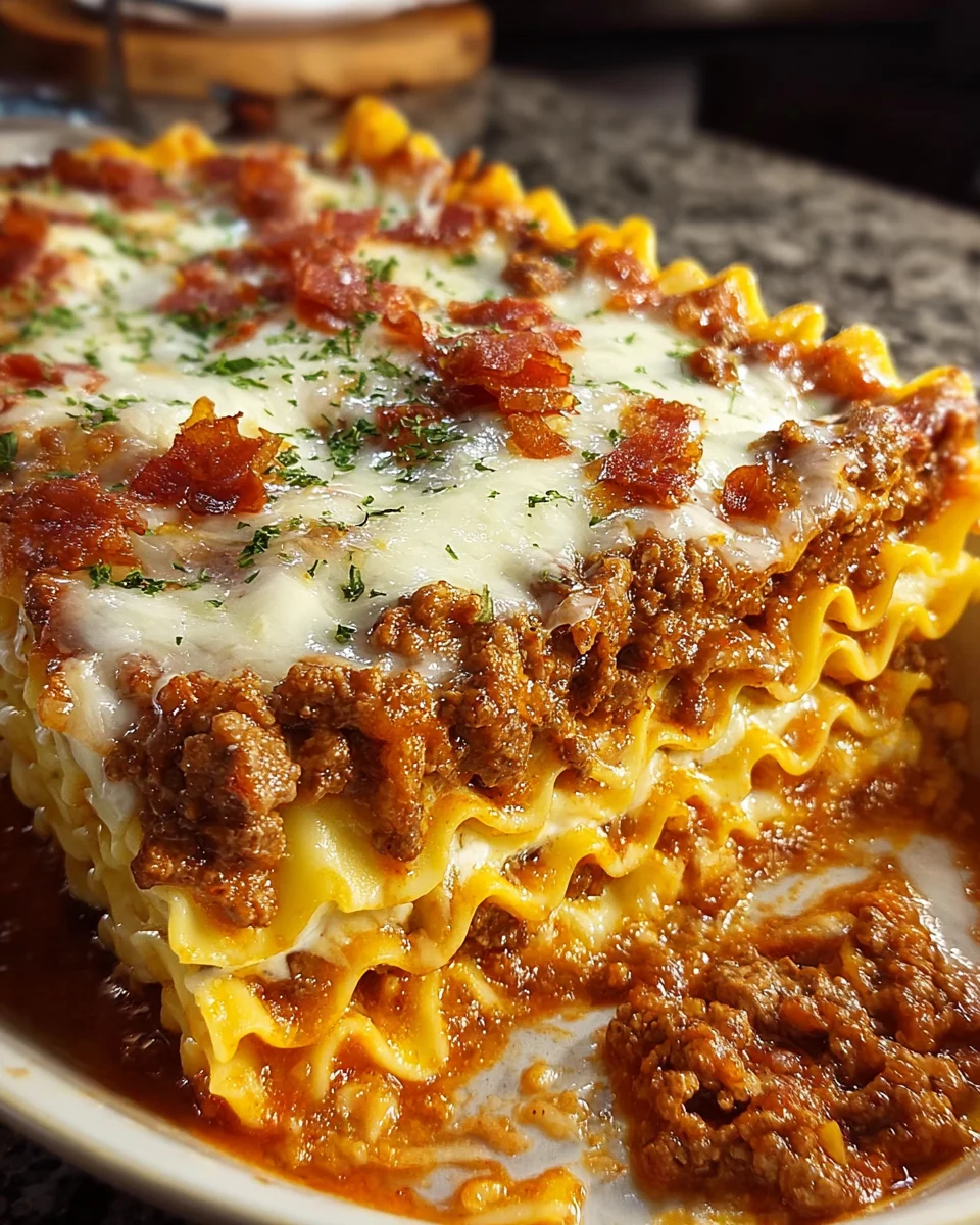 Parmesan Garlic Bacon Lasagna