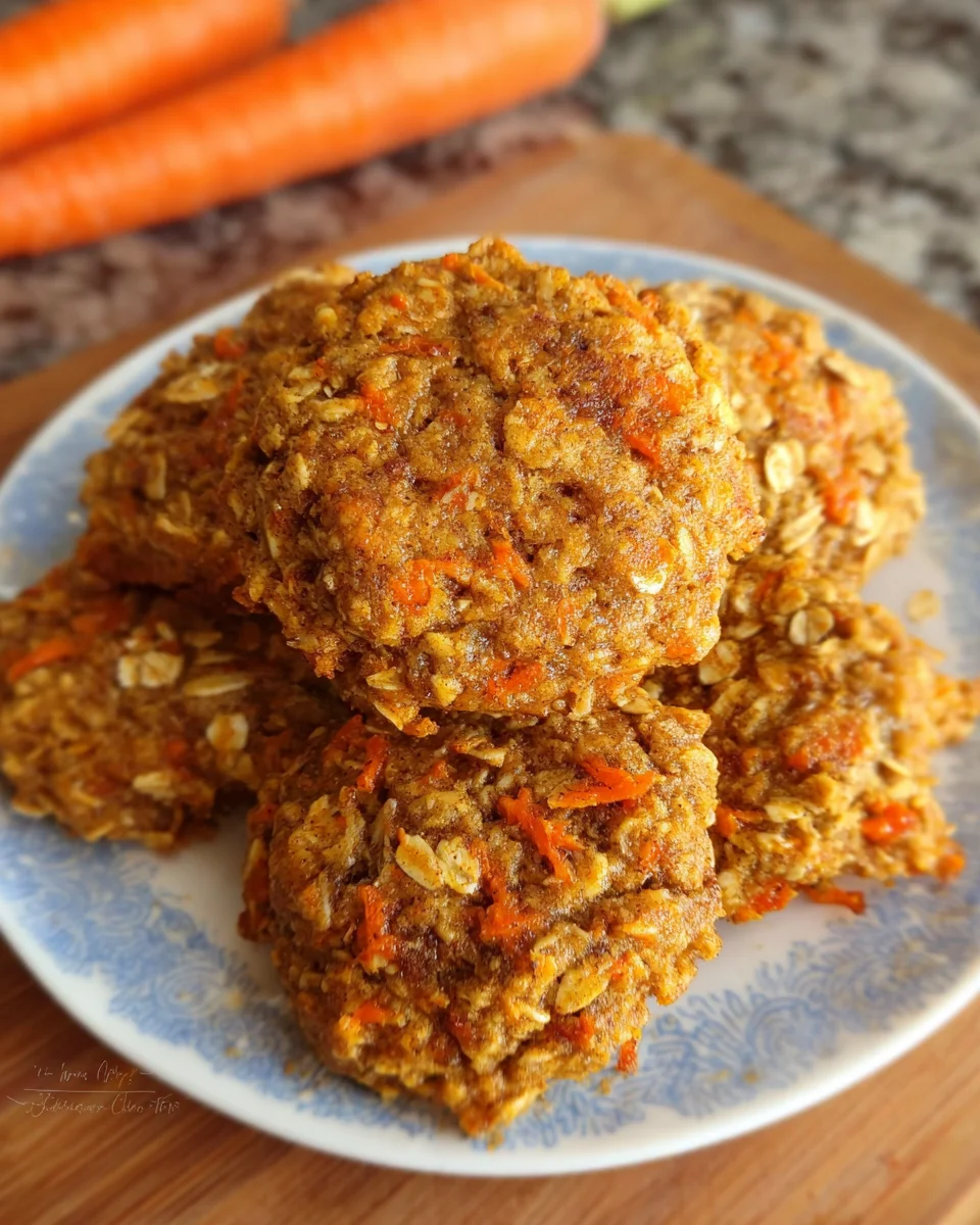 Healthy Carrot Cake Oatmeal Cookies