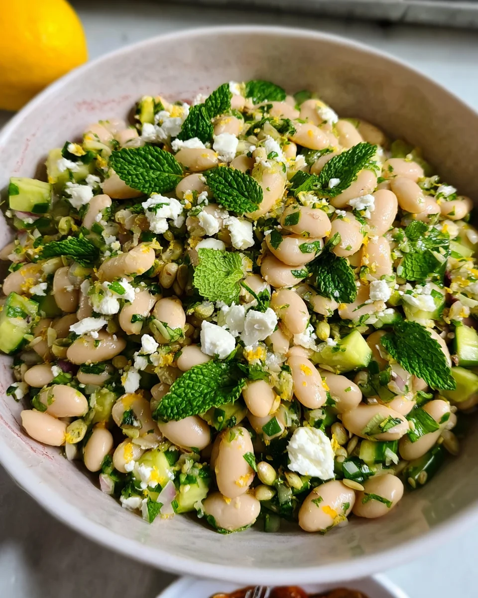 Mediterranean White Bean Salad with Feta & Preserved Lemon