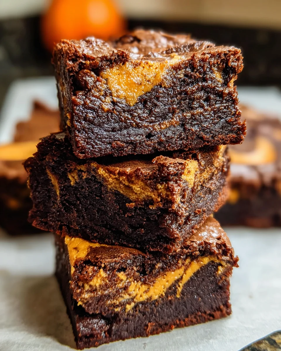 Swirled Pumpkin Brownies