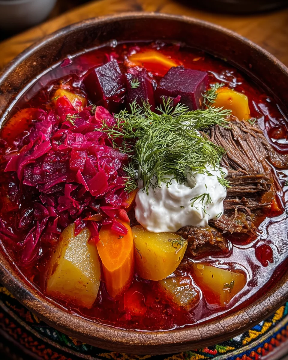 Authentic Ukrainian Borscht Soup