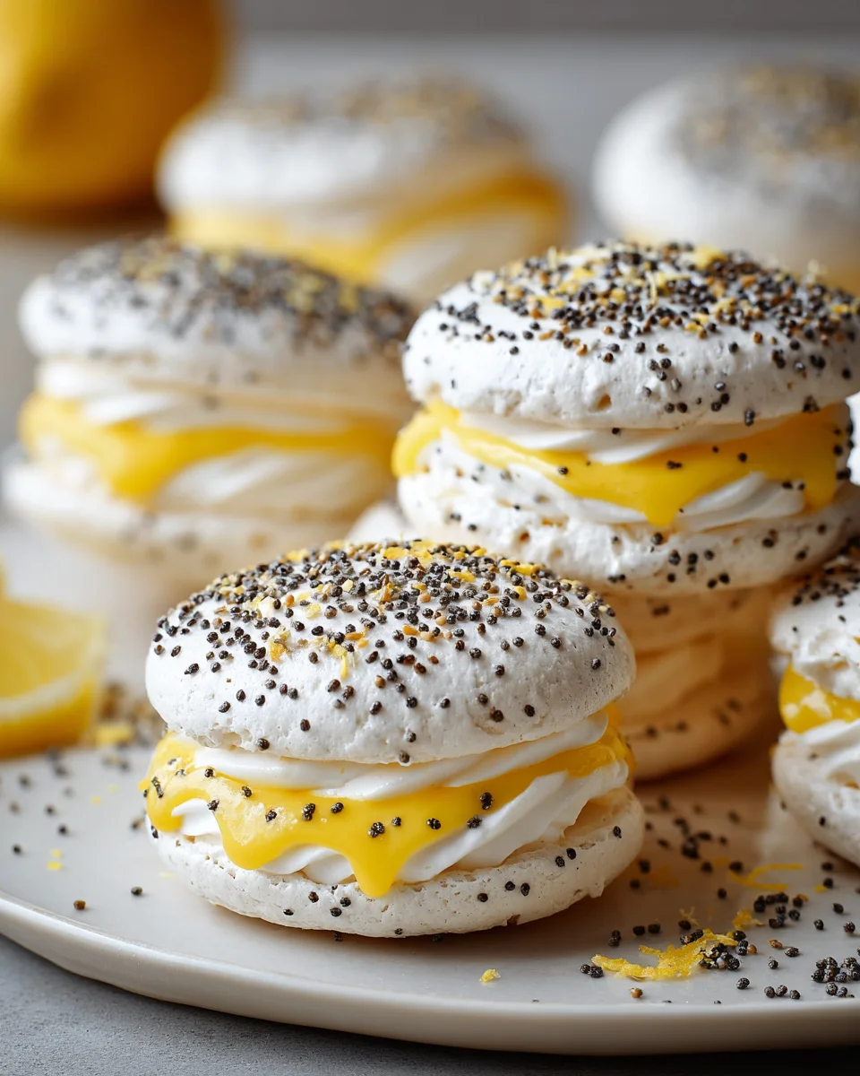 Lemon & Poppy Seed Meringue Sandwiches