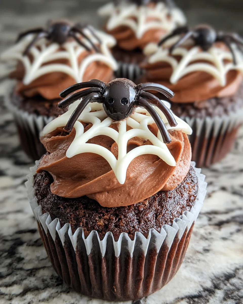 Spooky Spider Web Cupcakes