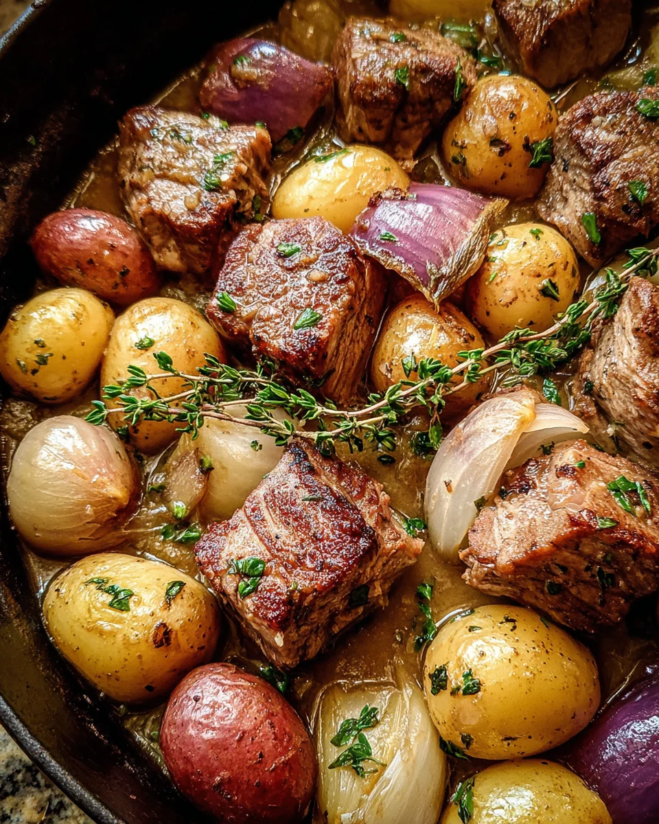 Cider Braised Pork Potatoes Onions