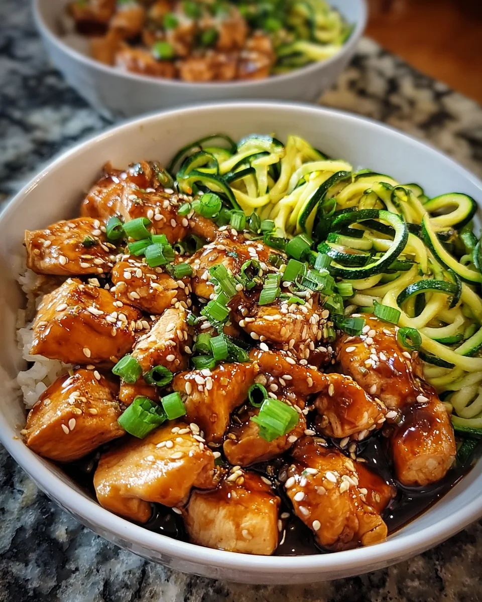 Teriyaki Chicken Zucchini Bowls