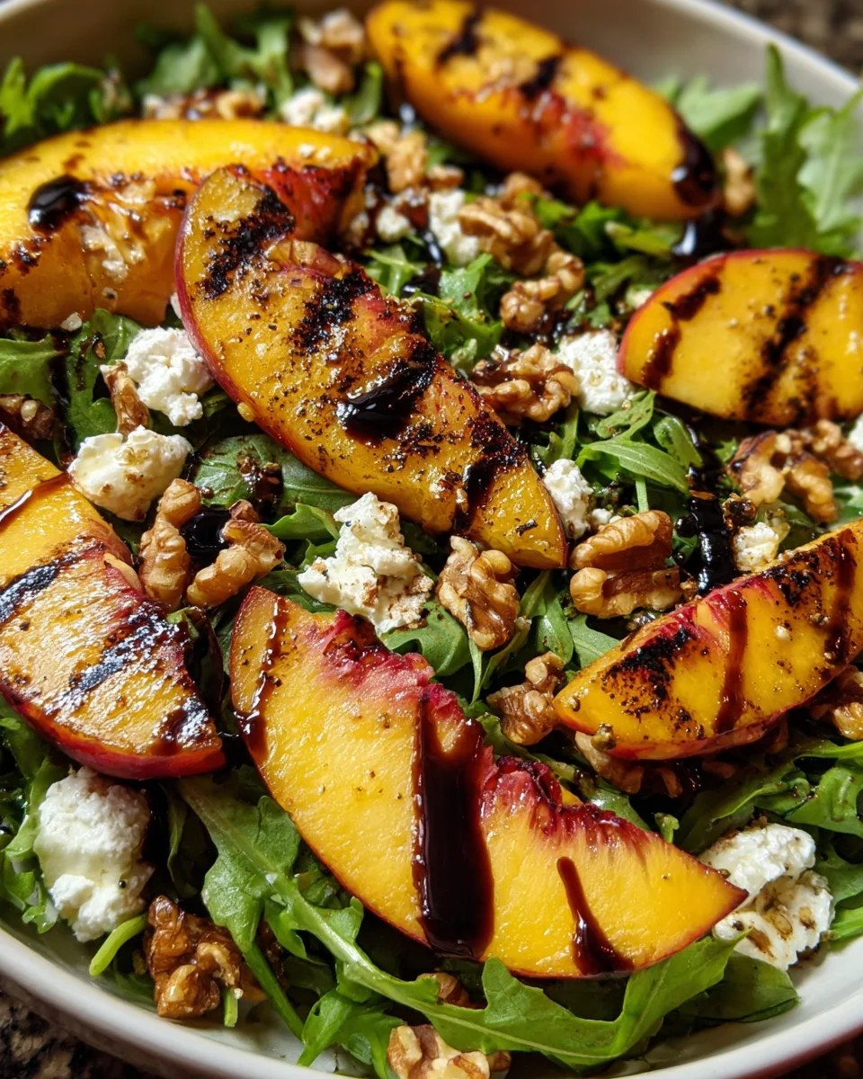 Grilled Peach Feta Salad