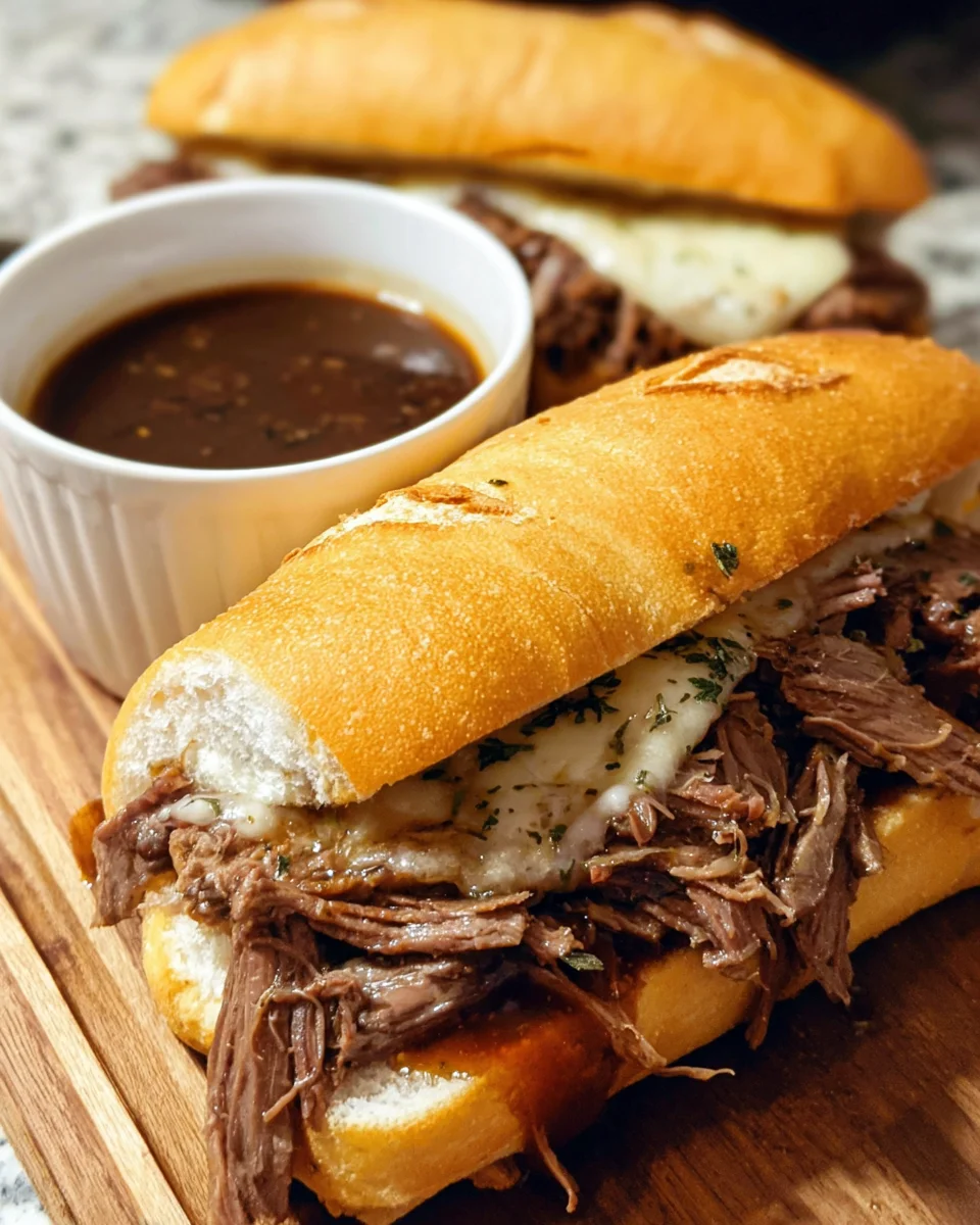 Crockpot French Dip Sandwiches