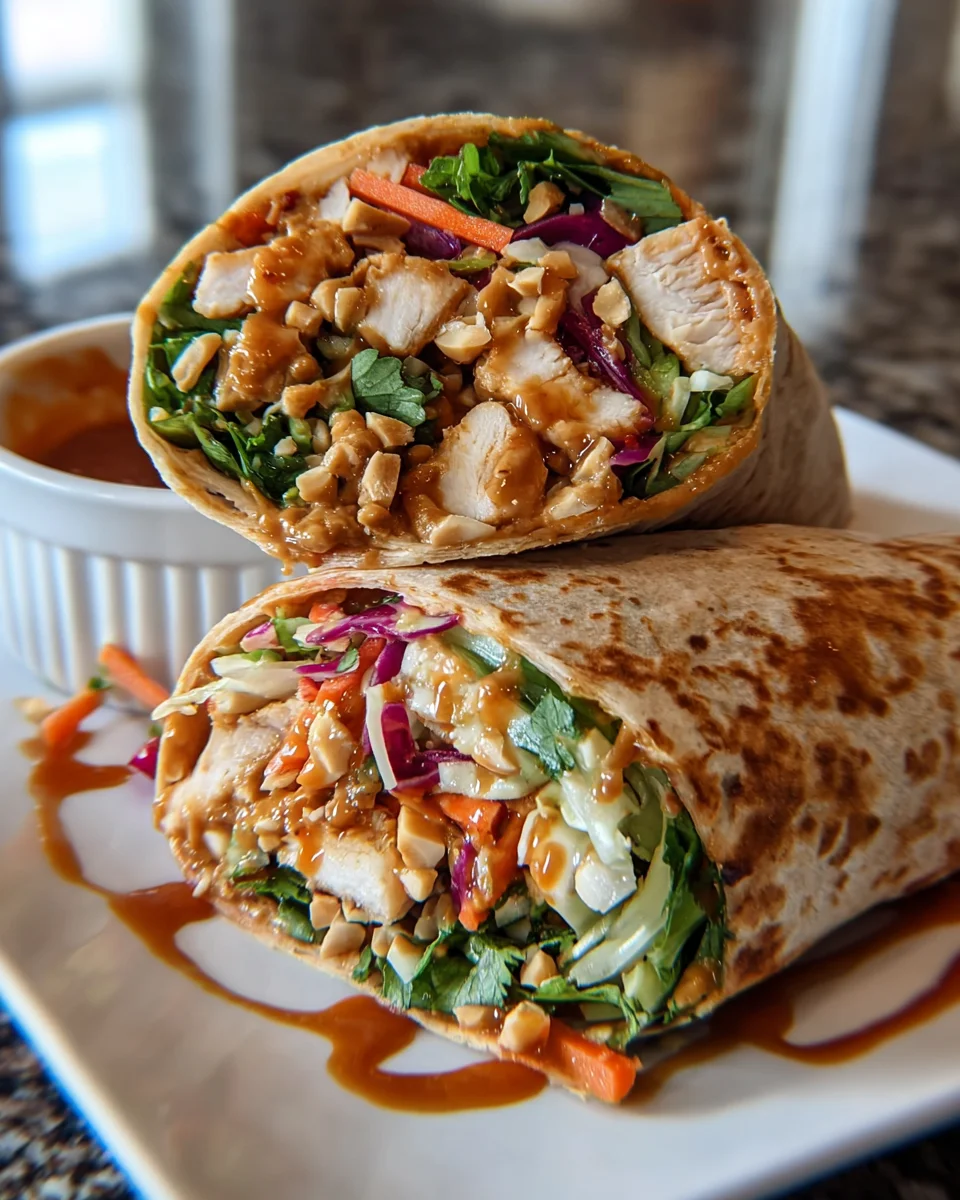 Thai Peanut Chicken Wraps
