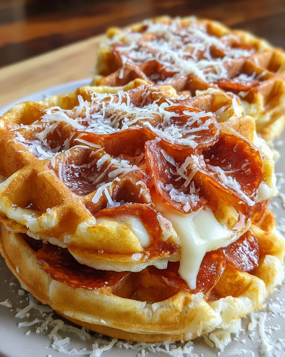 Pizza Stuffed Waffles Snacks